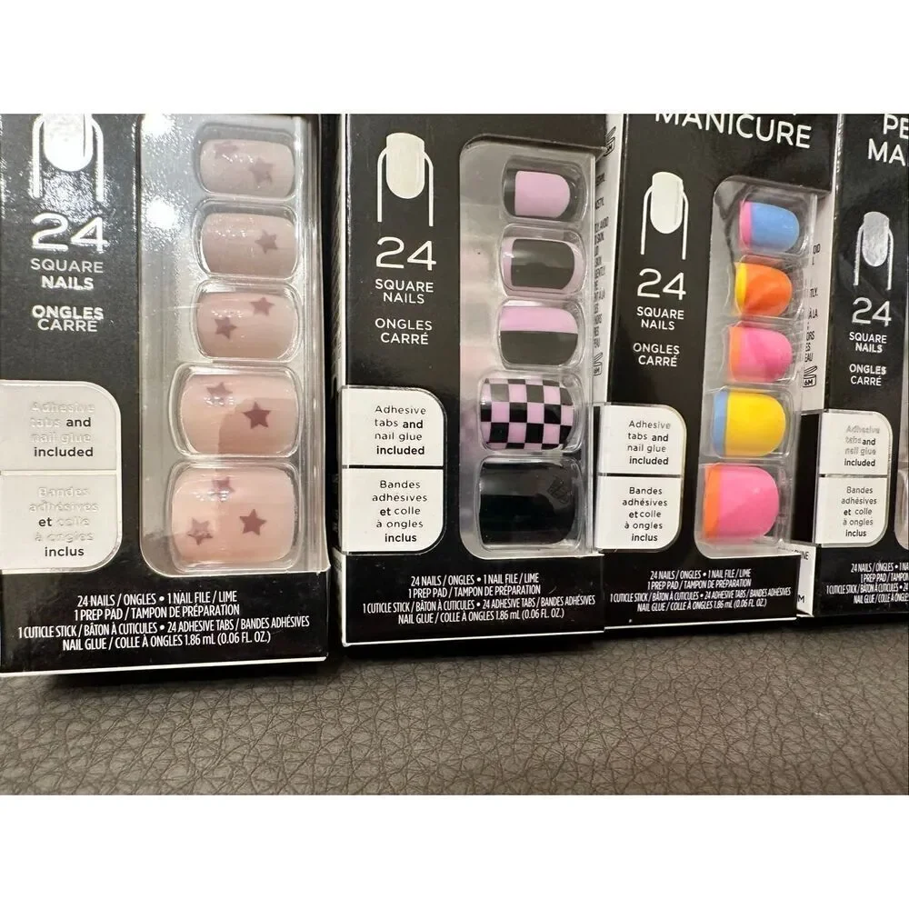 Sally Hansen Multi Patterns and French Tip Square Shape Nails New